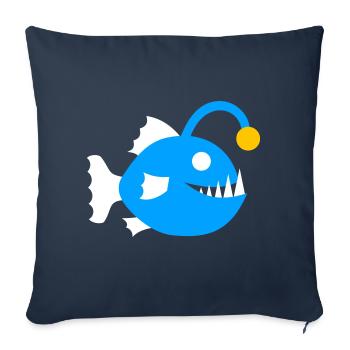 Fish Frogfish Deep Sea Deep Sea Fish Graphic Icon - Sofa pillowcase 17,3'' x 17,3'' (45 x 45 cm) - navy - Front