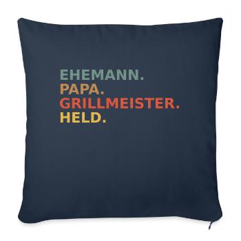 Mari Papa Grill Master Hero Vintage Retro - Housse de coussin décorative 45 x 45 cm - bleu marine - Devant