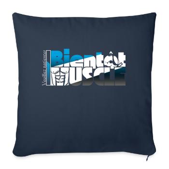 Soon to be muscular, please wait - Sofa pillowcase 17,3'' x 17,3'' (45 x 45 cm) - navy - Front