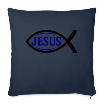 Jesus Fisch - Sofakissenbezug 45 x 45 cm - Navy - Vorne