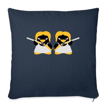 Shotgun Penguin Girls - Sofa pillowcase 17,3'' x 17,3'' (45 x 45 cm) - navy - Front