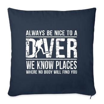 Scuba Diving Funny Diver Gift - Sofa pillowcase 17,3'' x 17,3'' (45 x 45 cm) - navy - Front