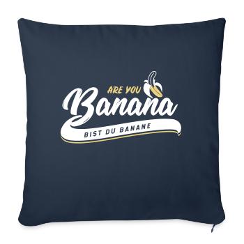 Êtes-vous banane - Êtes-vous une banane? - Housse de coussin décorative 45 x 45 cm - bleu marine - Devant