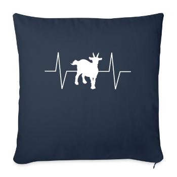 Goat Heartbeat EKG Pulse Cool Goat Lovers - Sofa pillowcase 17,3'' x 17,3'' (45 x 45 cm) - navy - Front