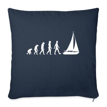 Sailboat sailor evolution - Sofa pillowcase 17,3'' x 17,3'' (45 x 45 cm) - navy - Front