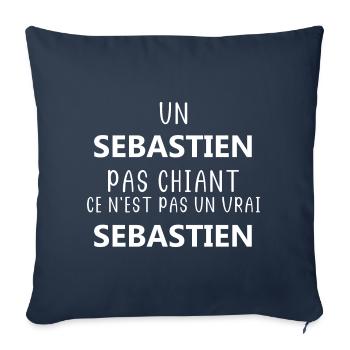 Un sebastien chiant ce n'est pas un vrai sebastien - Housse de coussin décorative 45 x 45 cm - bleu marine - Devant