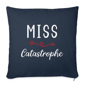 Miss catastrophe - Housse de coussin décorative 45 x 45 cm - bleu marine - Devant