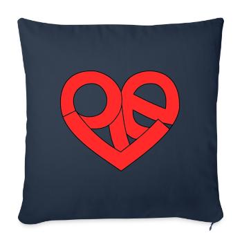 L’amour dans le cœur - Housse de coussin décorative 45 x 45 cm - bleu marine - Devant