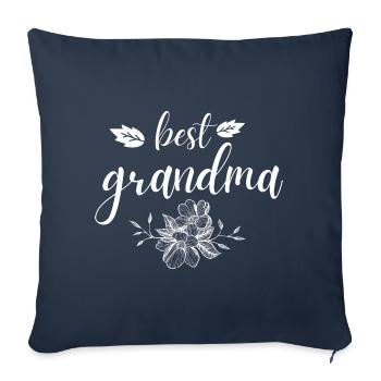 Grand-mère. Cadeau de grand-mère - Housse de coussin décorative 45 x 45 cm - bleu marine - Devant