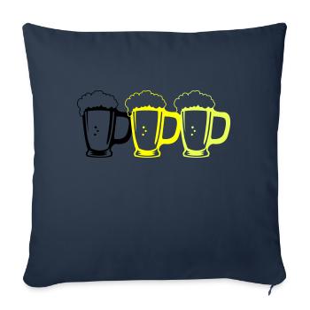 Verres à bière - Housse de coussin décorative 45 x 45 cm - bleu marine - Devant