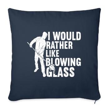Souffleur de verre soufflant de verre - Housse de coussin décorative 45 x 45 cm - bleu marine - Devant
