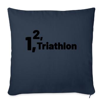 1 2 Triathlon - Housse de coussin décorative 45 x 45 cm - bleu marine - Devant