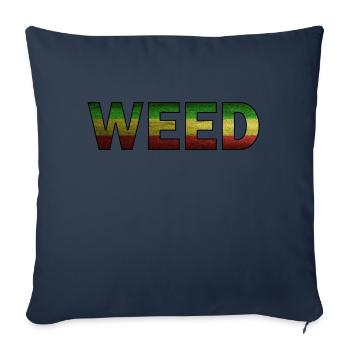 Marijuana Herbe Cannabis - Housse de coussin décorative 45 x 45 cm - bleu marine - Devant