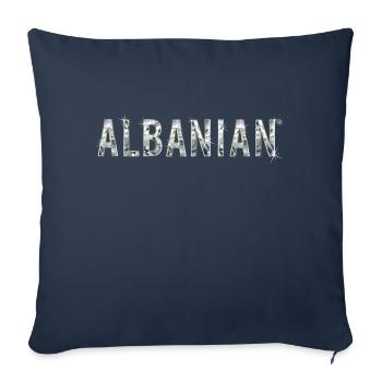 ALBANIAN #02 - Sofa pillowcase 17,3'' x 17,3'' (45 x 45 cm) - navy - Front