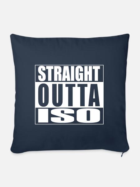 Straight Outta ISO - Sofakissenbezug 45 x 45 cm - Navy