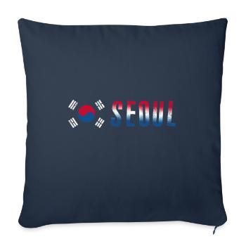 Séoul | Corée - Housse de coussin décorative 45 x 45 cm - bleu marine - Devant