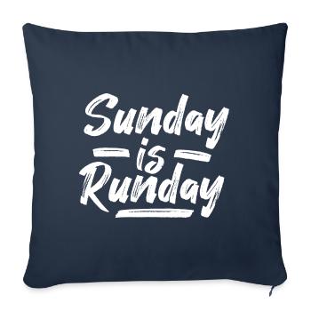 Sportsman saying Sunday is running day marathon - Sofa pillowcase 17,3'' x 17,3'' (45 x 45 cm) - navy - Front