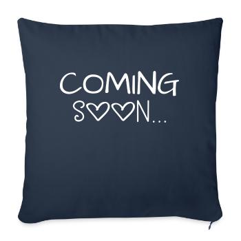 Coming soon Geschenk Schwangerschaft Schwanger - Sofakissenbezug 45 x 45 cm - Navy - Vorne
