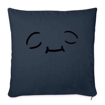 Conception de visage détendue - Housse de coussin décorative 45 x 45 cm - bleu marine - Devant
