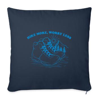RANDONNÉE PLUS DE SOUCIS MOINS - Housse de coussin décorative 45 x 45 cm - bleu marine - Devant