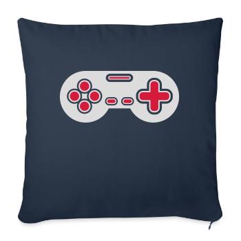 Conception Retro Gamer Controller - Housse de coussin décorative 45 x 45 cm - bleu marine - Devant