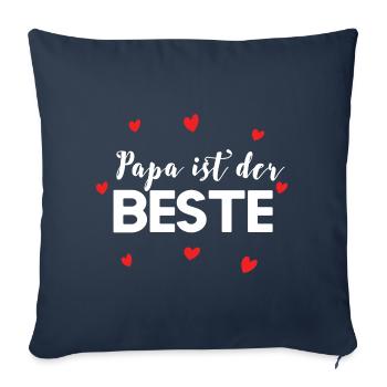 Papa ist der Beste personalisierbar - Sofakissenbezug 45 x 45 cm - Navy - Vorne