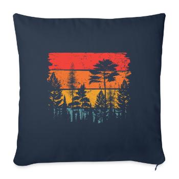 In the woods at sunrise - Sofa pillowcase 17,3'' x 17,3'' (45 x 45 cm) - navy - Front