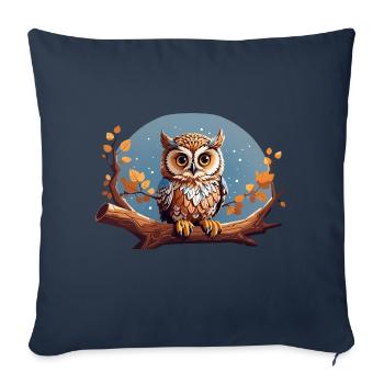 Starry Owl - Sofa pillowcase 17,3'' x 17,3'' (45 x 45 cm) - navy - Front