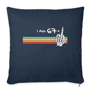 Skull Vintage - I'm not 68, I am 67 plus Middle - Sofa pillowcase 17,3'' x 17,3'' (45 x 45 cm) - navy - Front