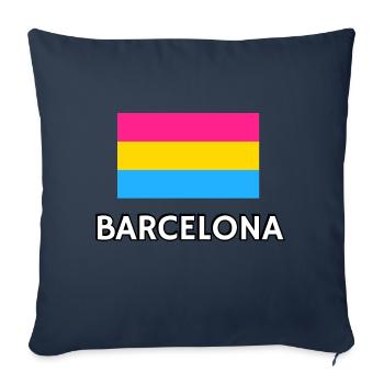 Drapeau de la Pan Pride Barcelone - Housse de coussin décorative 45 x 45 cm - bleu marine - Devant