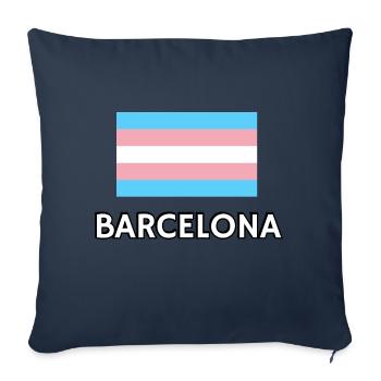 Drapeau de la Trans Pride Barcelone - Housse de coussin décorative 45 x 45 cm - bleu marine - Devant