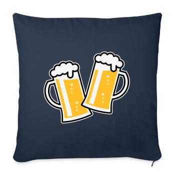 2 Toasting German Beer Steins (Cheers / 3C) - Sofa pillowcase 17,3'' x 17,3'' (45 x 45 cm) - navy - Front