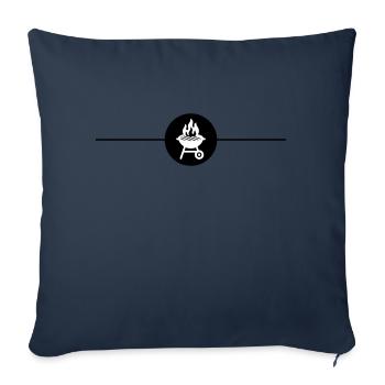 Symbole du gril Ligne de grillades - Housse de coussin décorative 45 x 45 cm - bleu marine - Devant