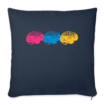 Brains - Housse de coussin décorative 45 x 45 cm - bleu marine - Devant