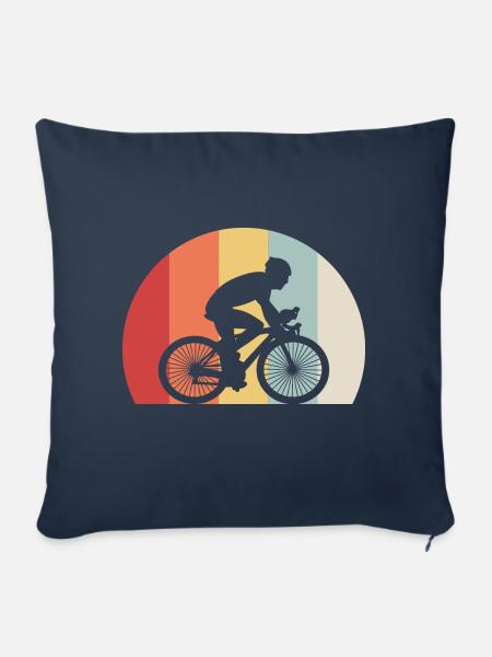 Fahrradfahrer - Sofakissenbezug 45 x 45 cm - Navy
