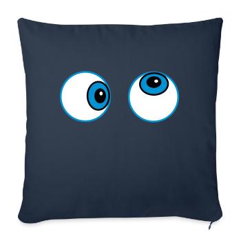 Eyes (d) - Sofa pillowcase 17,3'' x 17,3'' (45 x 45 cm) - navy - Front