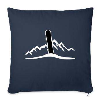 Snowboard et montagnes - Housse de coussin décorative 45 x 45 cm - bleu marine - Devant