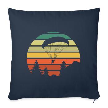 Parapente soleil vintage parapente cadeau - Housse de coussin décorative 45 x 45 cm - bleu marine - Devant