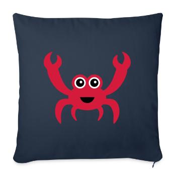 Crabe joyeux aux yeux câlins - Housse de coussin décorative 45 x 45 cm - bleu marine - Devant
