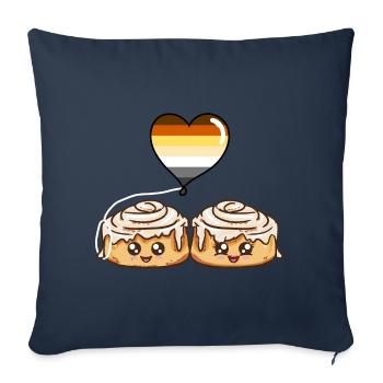 Cinnamon Roll Couple Gay Bear Pride - Sofa pillowcase 17,3'' x 17,3'' (45 x 45 cm) - navy - Front
