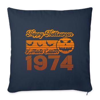 Pumpkin Halloween Birthday Year of Construction 1974 Vintage - Sofa pillowcase 17,3'' x 17,3'' (45 x 45 cm) - navy - Front