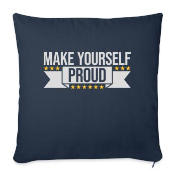 Faites-vous fier de la citation - Housse de coussin décorative 45 x 45 cm - bleu marine - Devant
