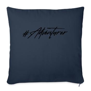Aventurier - Plein air - Survie - Survivaliste - Housse de coussin décorative 45 x 45 cm - bleu marine - Devant