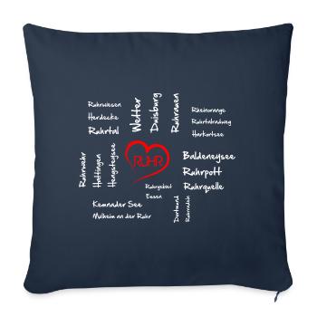 Wortnetz Ruhr Ruhrgebiet - Sofakissenbezug 45 x 45 cm - Navy - Vorne