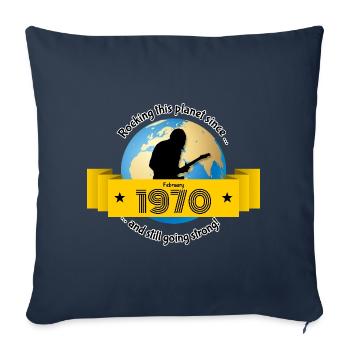 55. Geburtstag Rocking this planet since 02/1970 - Sofakissenbezug 45 x 45 cm - Navy - Vorne