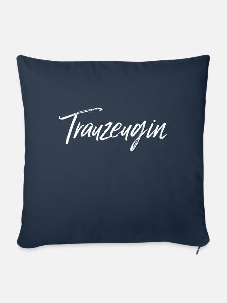 Trauzeugin weiss - Sofakissenbezug 45 x 45 cm - Navy