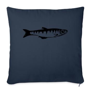 fish514 - Housse de coussin décorative 45 x 45 cm - bleu marine - Devant
