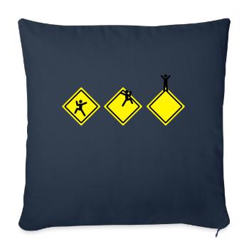 climbing roadsigns - Sofa pillowcase 17,3'' x 17,3'' (45 x 45 cm) - navy - Front