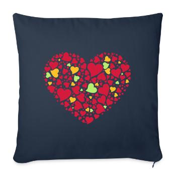 MULTI CŒURS DANS UN CŒUR - Housse de coussin décorative 45 x 45 cm - bleu marine - Devant