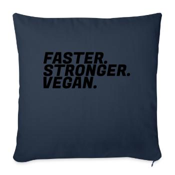 Plus rapide, plus fort, les végétariens végétaliens pouvoir cadeaux - Housse de coussin décorative 45 x 45 cm - bleu marine - Devant